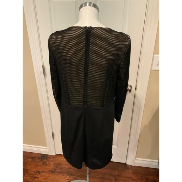 Akris Punto Black Long Mesh Sleeve Shift  Dress Size 12 - Picture 6 of 7